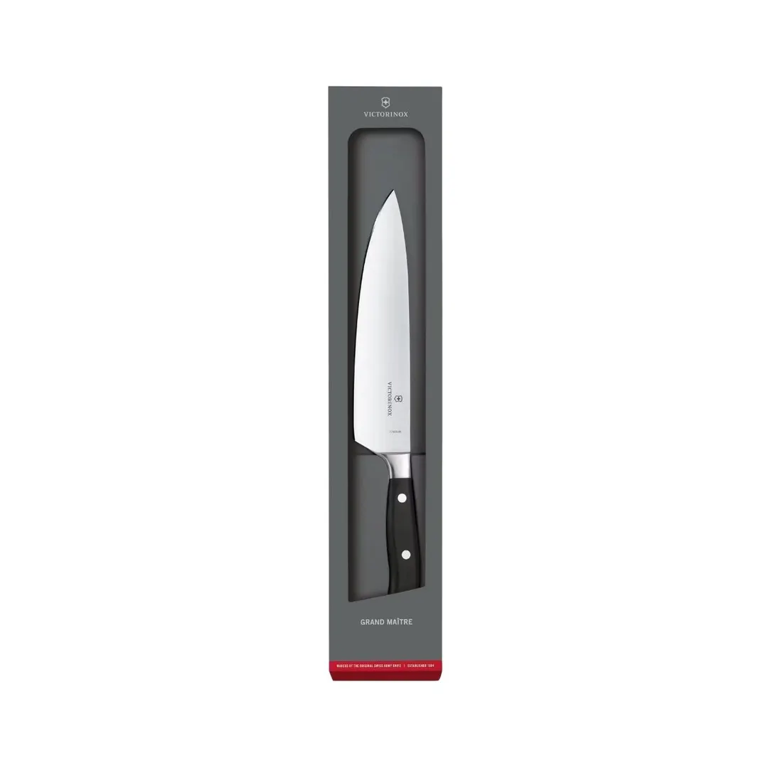 Victorinox 7.7403.20G Forged Chef Knife, 8" Straight Blade, Black Plastic Handle, 7"-9" Blade Length