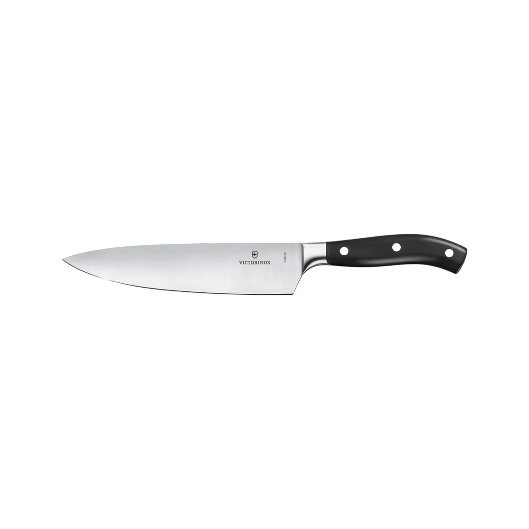 Victorinox 7.7403.20G Forged Chef Knife, 8" Straight Blade, Black Plastic Handle, 7"-9" Blade Length