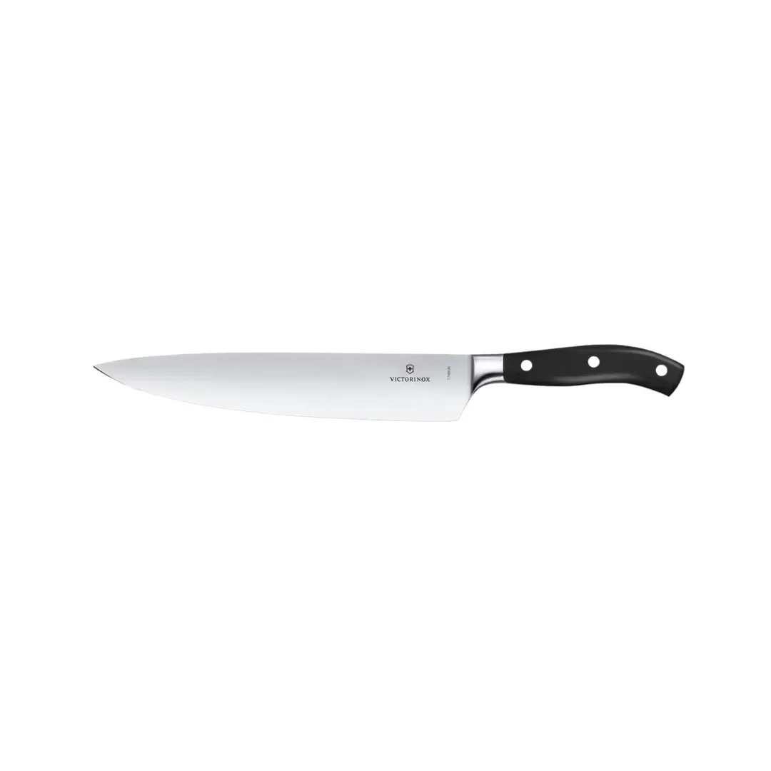 Victorinox 7.7403.25G Forged Chef Knife, 10" Straight Blade, Black Plastic Handle, 10"-11" Length