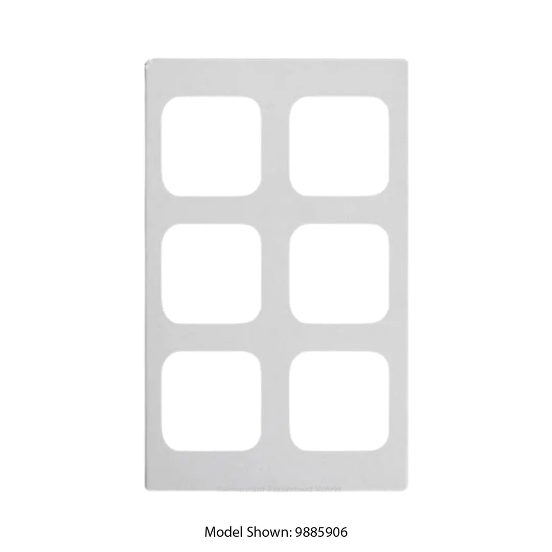 Vollrath 9885904 White Acrylic Adaptor Plate for Four‑Pan Cold Pan, Plastic Build, Four Cutouts