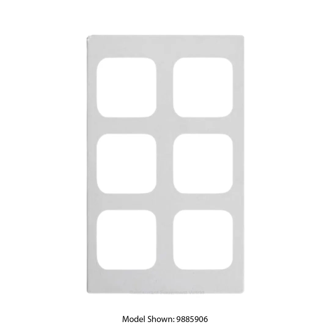 Vollrath 9885905 White Acrylic Adaptor Plate for Five‑Pan Cold Pan, Plastic 5 Cutout Design - 1/Each