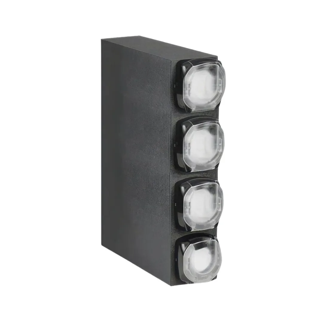 Vollrath B4V LidSaver Dispenser Cabinet, Black Plastic Box System with 4 Vertical Lid Compartments