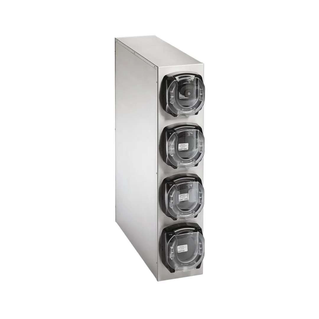 Vollrath K58824 LidSaver3 4‑Compartment Steel Lid Dispenser, 7‑1/8" W x 23‑3/8" D x 31‑5/8" H