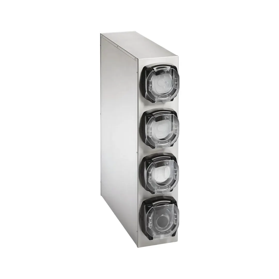 Vollrath K58824 LidSaver3 4‑Compartment Steel Lid Dispenser, 7‑1/8" W x 23‑3/8" D x 31‑5/8" H