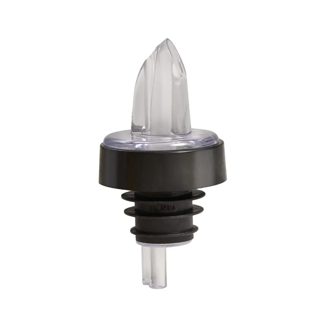 Winco CR-400 Bar Maid Clear Plastic Bar Pourer, Free Flow, Clear Spout, No Collar - 1/Pack