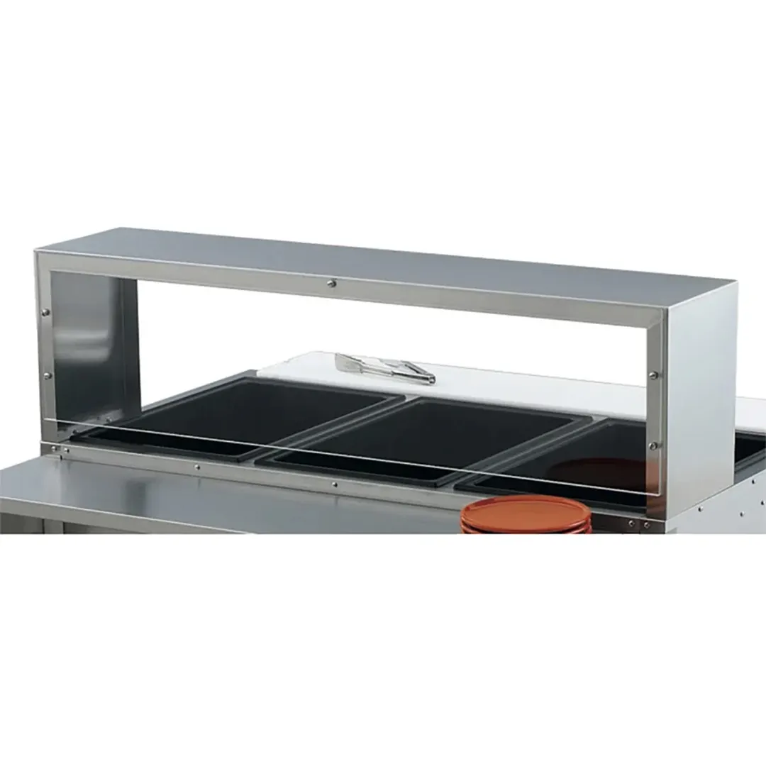 Vollrath 38054 61 ¼" ServeWell® Stainless Steel Single Deck Overshelf with Acrylic Panel Cafeteria Breath Guard - Open box