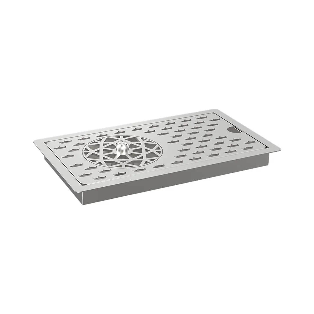 Krowne KR-12GR Krowne Royal Stainless Steel 12" Wide Drop-In Drainer with Built-In Rinser Faucet