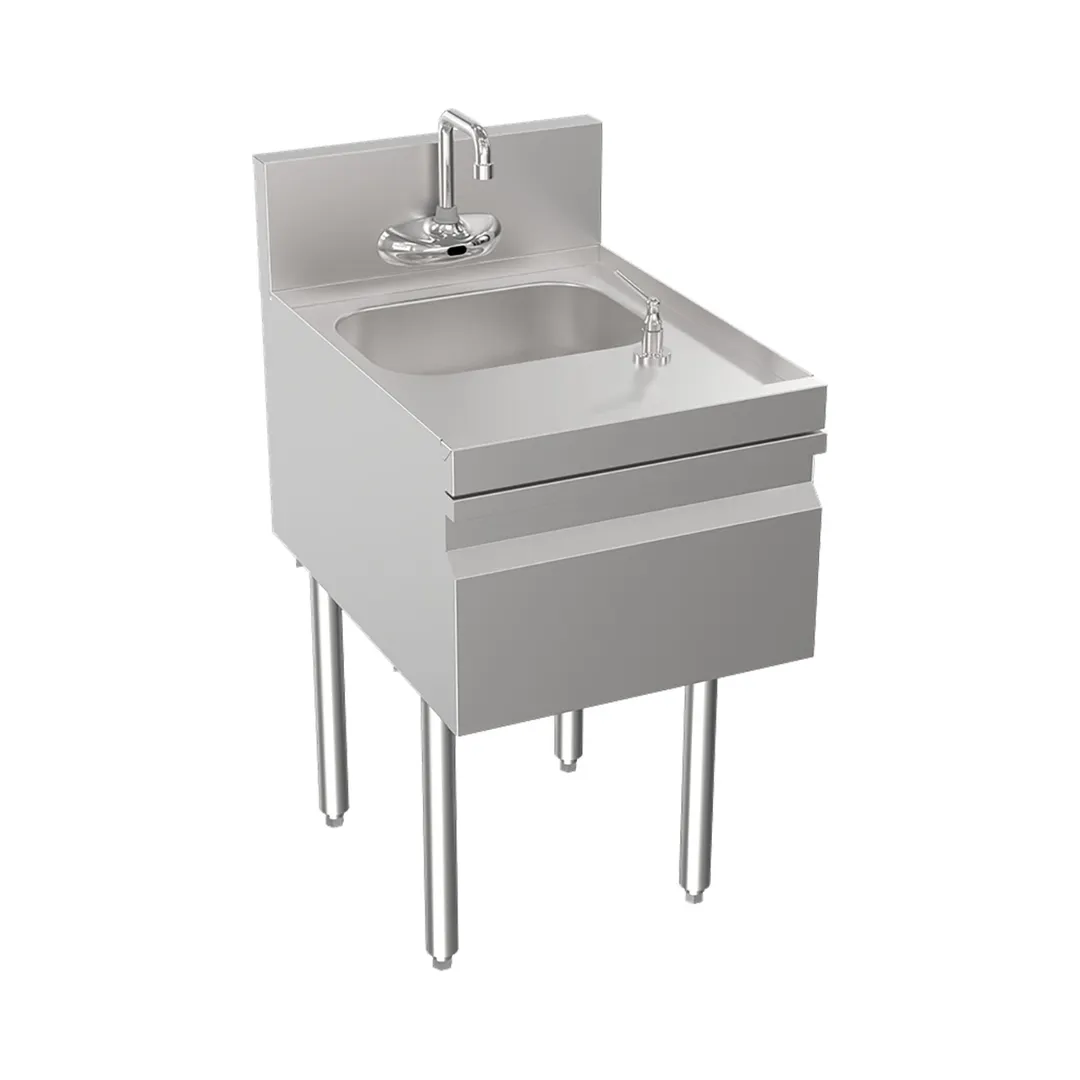 Krowne KR24-18ST-E Underbar Sink Units, 1 Compartment with Soap & Towel Dispenser - No Drainboard