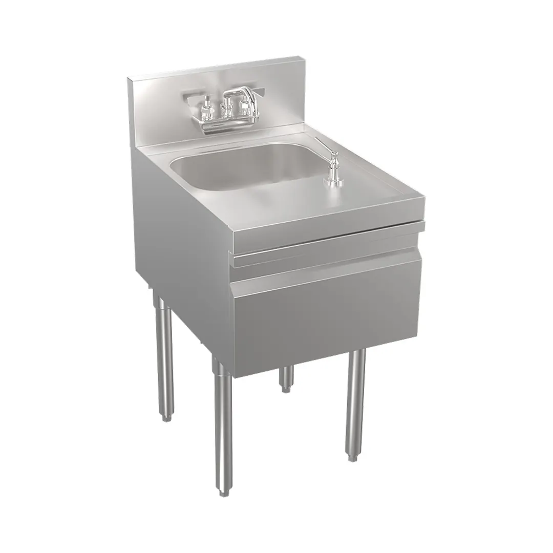 Krowne KR24-18ST 18" Free Standing Underbar Hand Sink Unit with Soap & Towel Dispenser