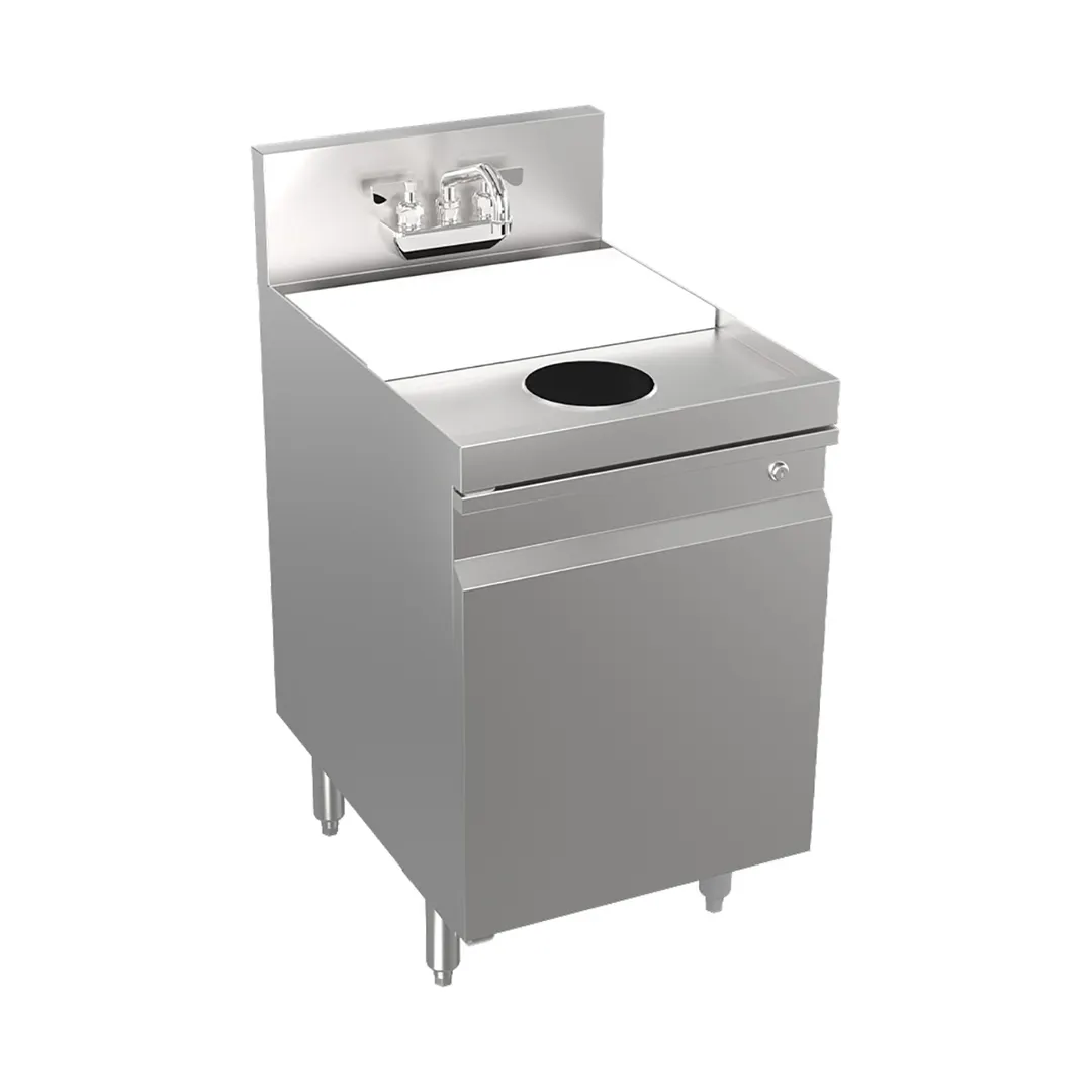 Krowne KR24-MT18-C 18" Underbar Hand Sink Unit with Cabinet Base, Cutting Board & Faucet