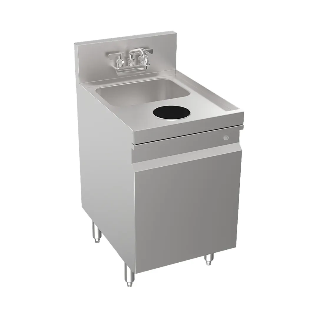 Krowne KR24-SD18C 18" Underbar Hand Sink Unit with Cabinet Base & Splash Mount Faucet