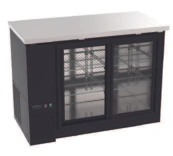 MVP Group KIN48GBB-HC Back Bar Cooler, 48.8" W, Black Exterior, Glass Doors, 33°‑40°F 115V