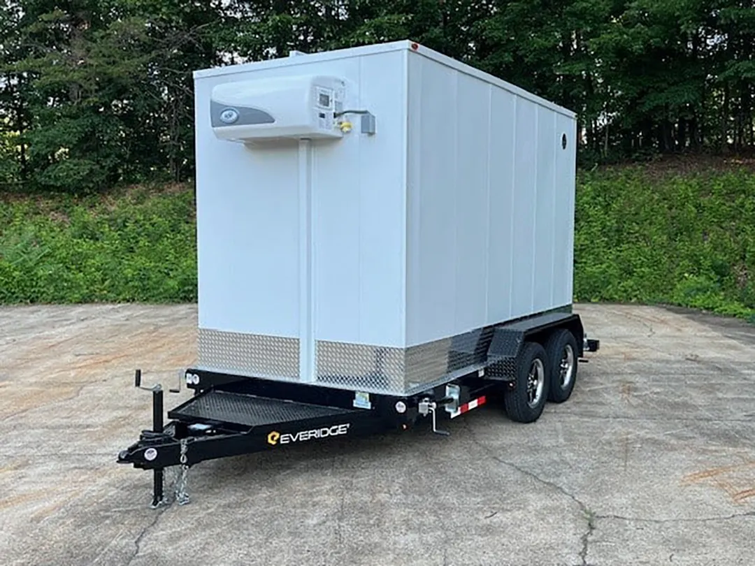Everidge EMU612CF Mobile Cooler/Freezer Units, Refrigerated Trailer, 6' W x 12' L, 0°F - 50°F, 4" Insulated Walls, Govi Refrigeration System