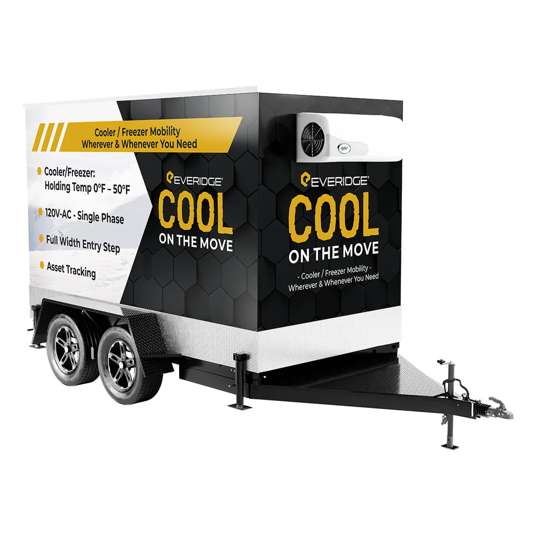 Everidge EMU616CF Mobile Cold Storage Solution Trailer, Cooler/Freezer, 6' W x 16' L, 0°F - 50°F, 4" Insulated Walls, Govi Refrigeration System