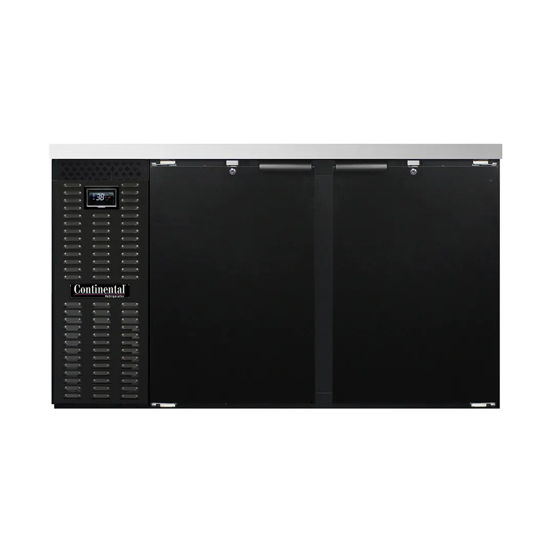 Continental Refrigerator BB59N Refrigerated Back Bar Cooler w/ 2 Solid Doors, 22 Cu Ft, 59" W