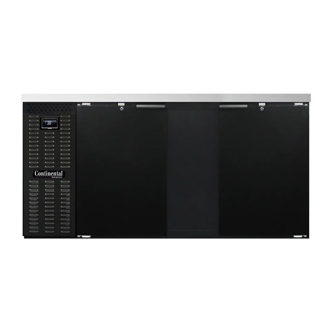 Continental Refrigerator BB69N Refrigerated Back Bar Cooler w/ 2 Solid Doors, 26 Cu Ft, 69" W