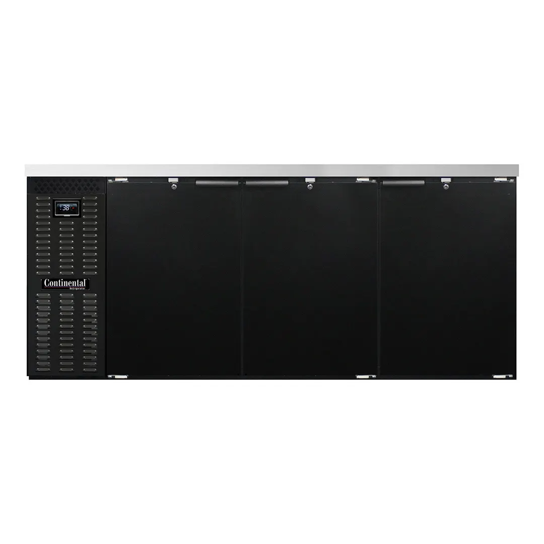 Continental Refrigerator BB79N Refrigerated Back Bar Cooler w/ 3 Solid Doors, 28 Cu Ft, 79" W