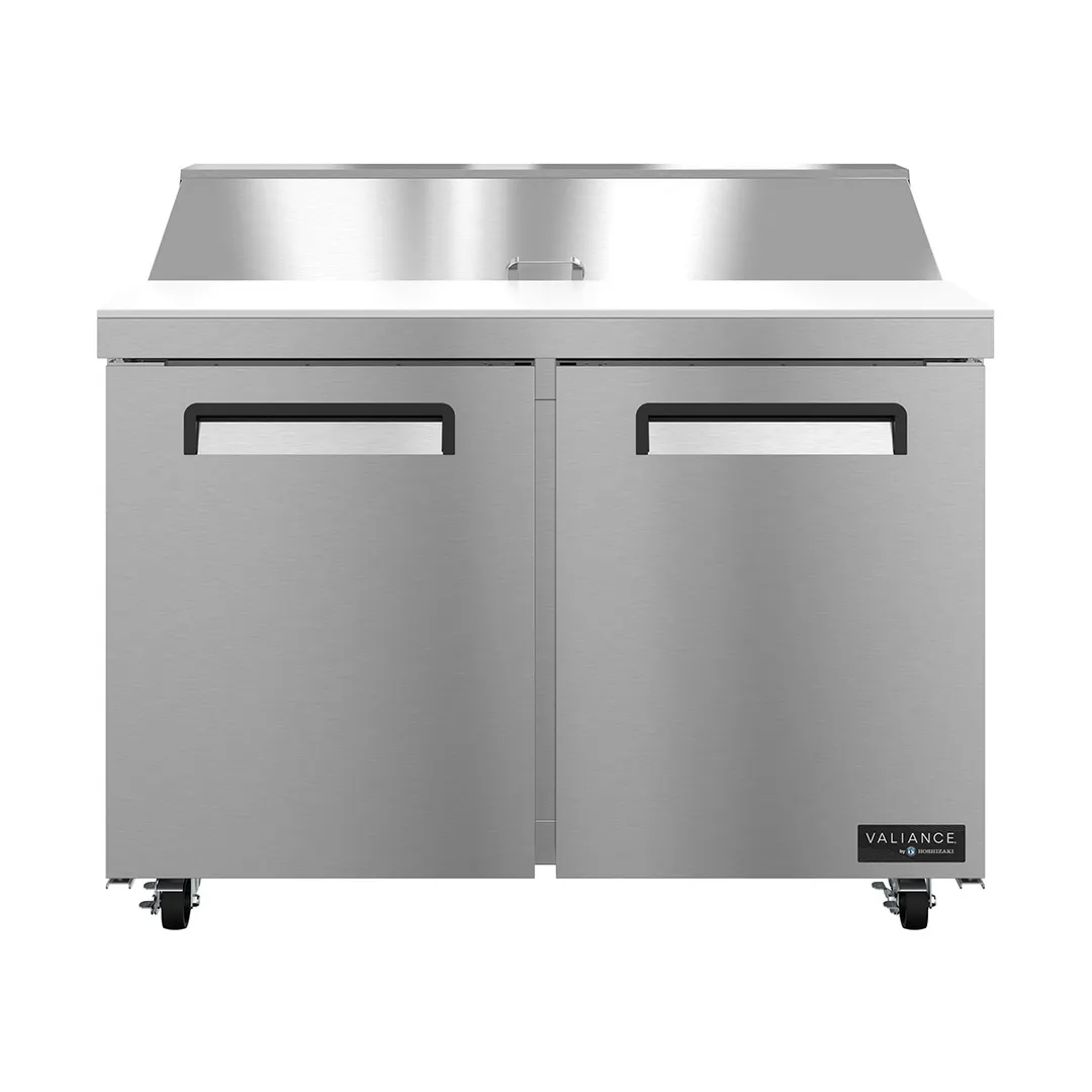 Hoshizaki VSR48A-12 48" 2-Door Sandwich and Salad Prep Table, 12 Pans, Stainless Steel