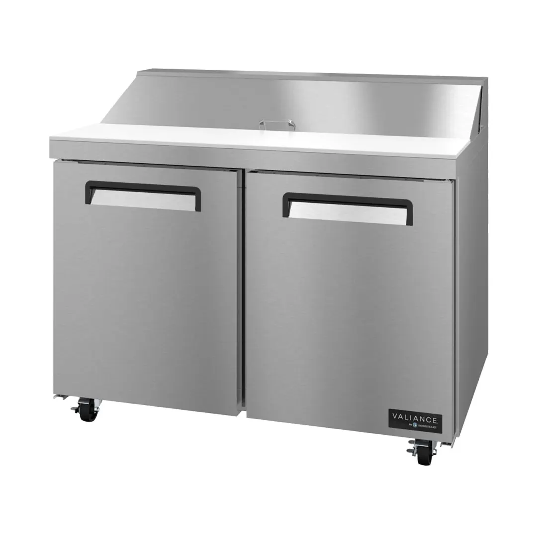 Hoshizaki VSR48A-12 48" 2-Door Sandwich and Salad Prep Table, 12 Pans, Stainless Steel