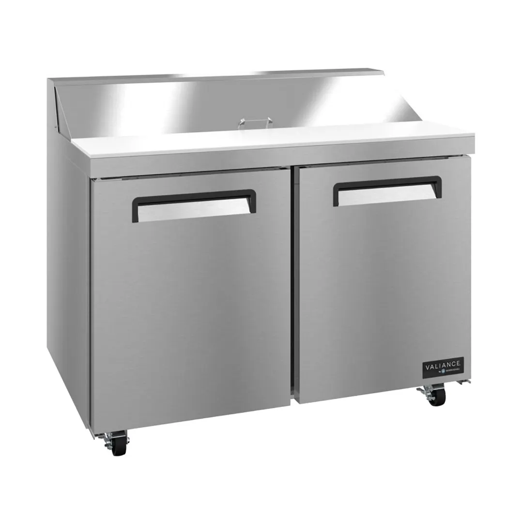 Hoshizaki VSR48A-12 48" 2-Door Sandwich and Salad Prep Table, 12 Pans, Stainless Steel