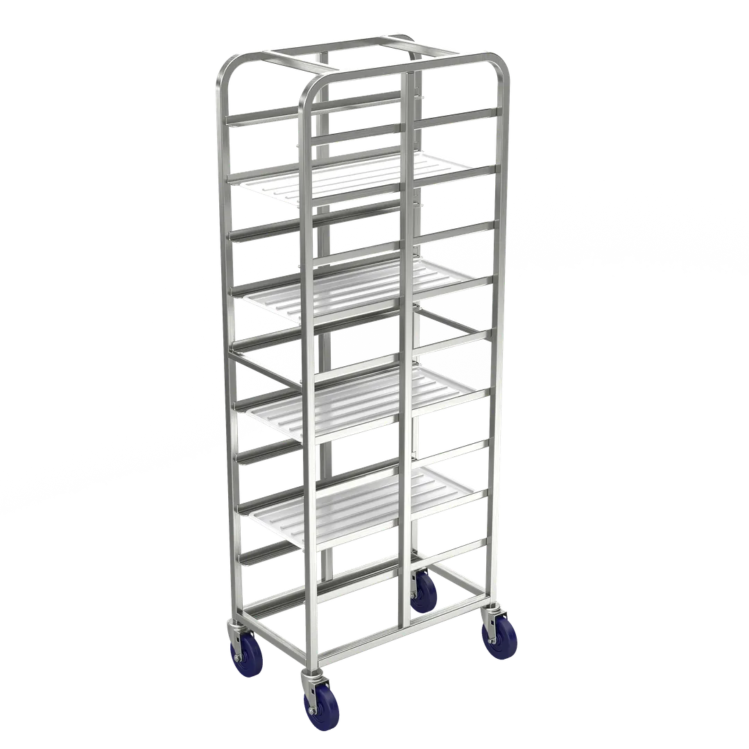 Winholt AL-1210-XB End Load Aluminum Mobile Platter Rack - Heavy Duty Reinforced Uprights