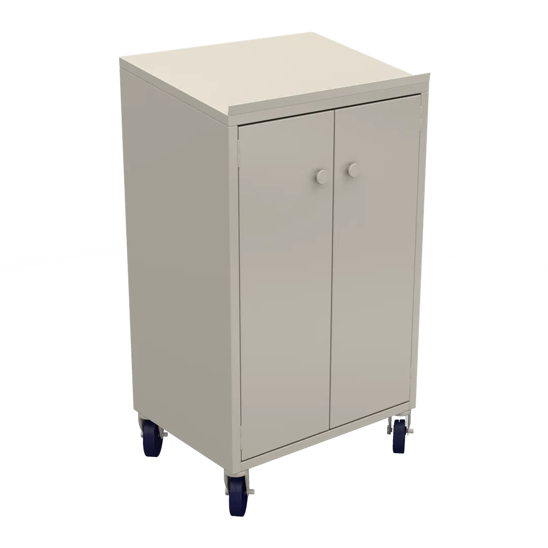 Winholt OTE-78 Mobile Stand-Up Desk, Cabinet Base, Sloped Writing Surface, Beige Enamel Finish, 42in Height
