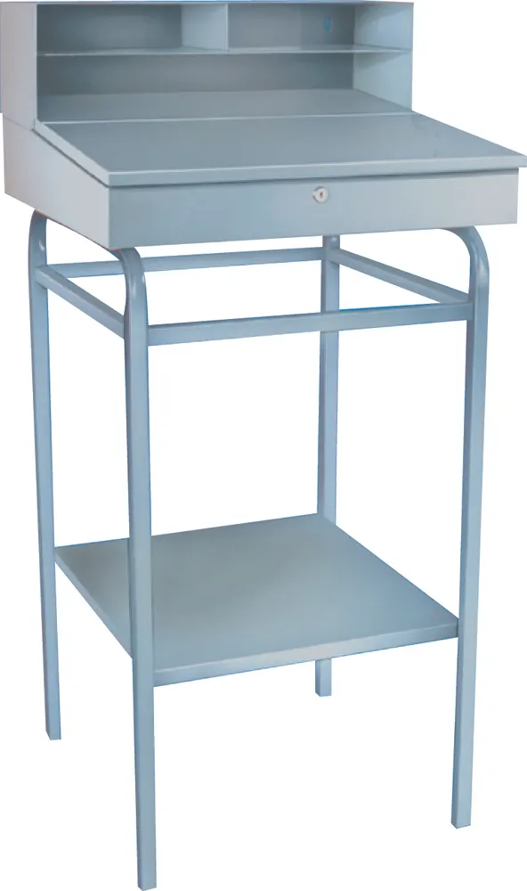 Winholt RDSWN-2 Receiving Desk, Stand‑Up, Sloped Writing Surface, Heavy‑Gauge Steel, Lift‑Top Storage