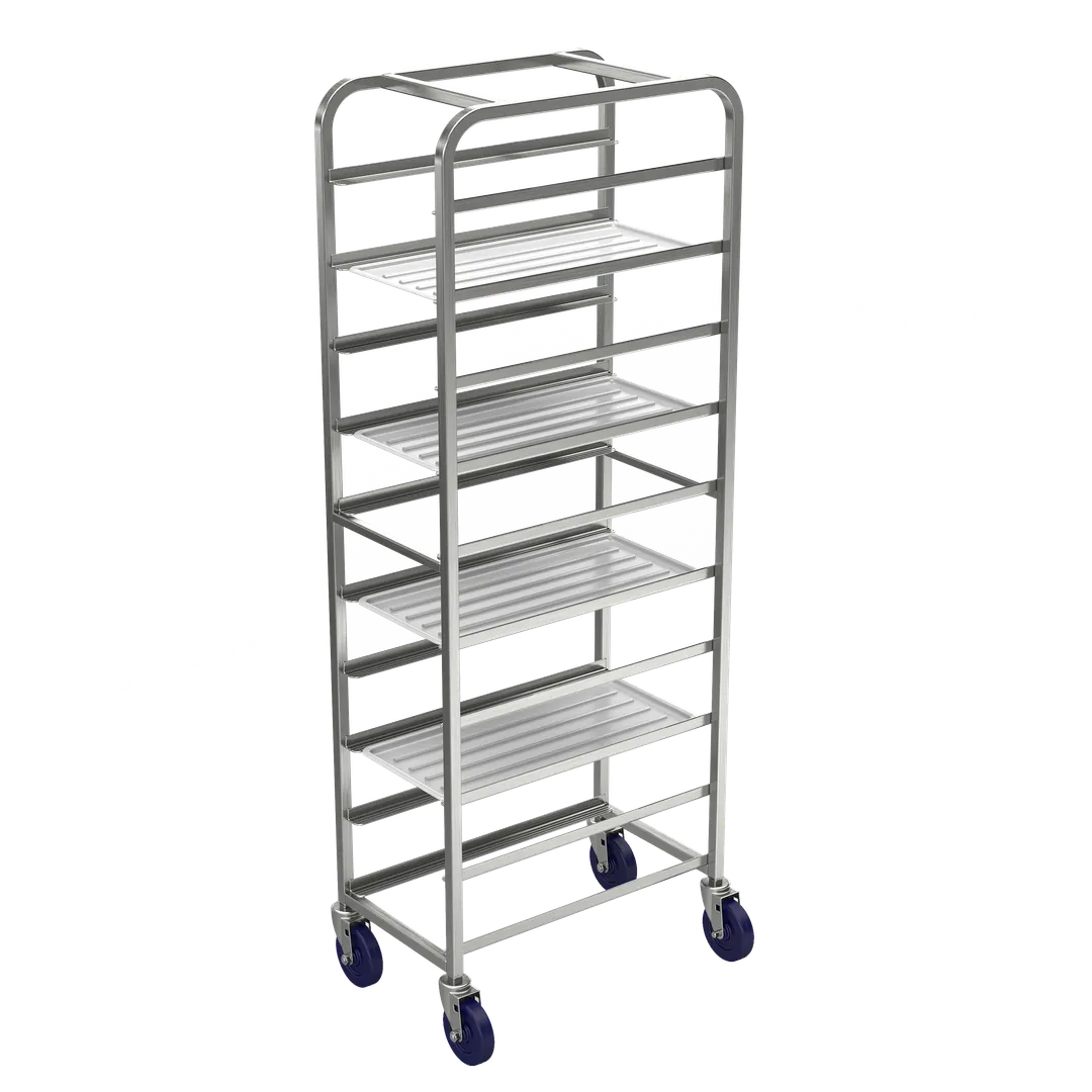 Winholt SS-1210 End Load Stainless Steel Mobile Platter Rack - (10) 12" Platters 