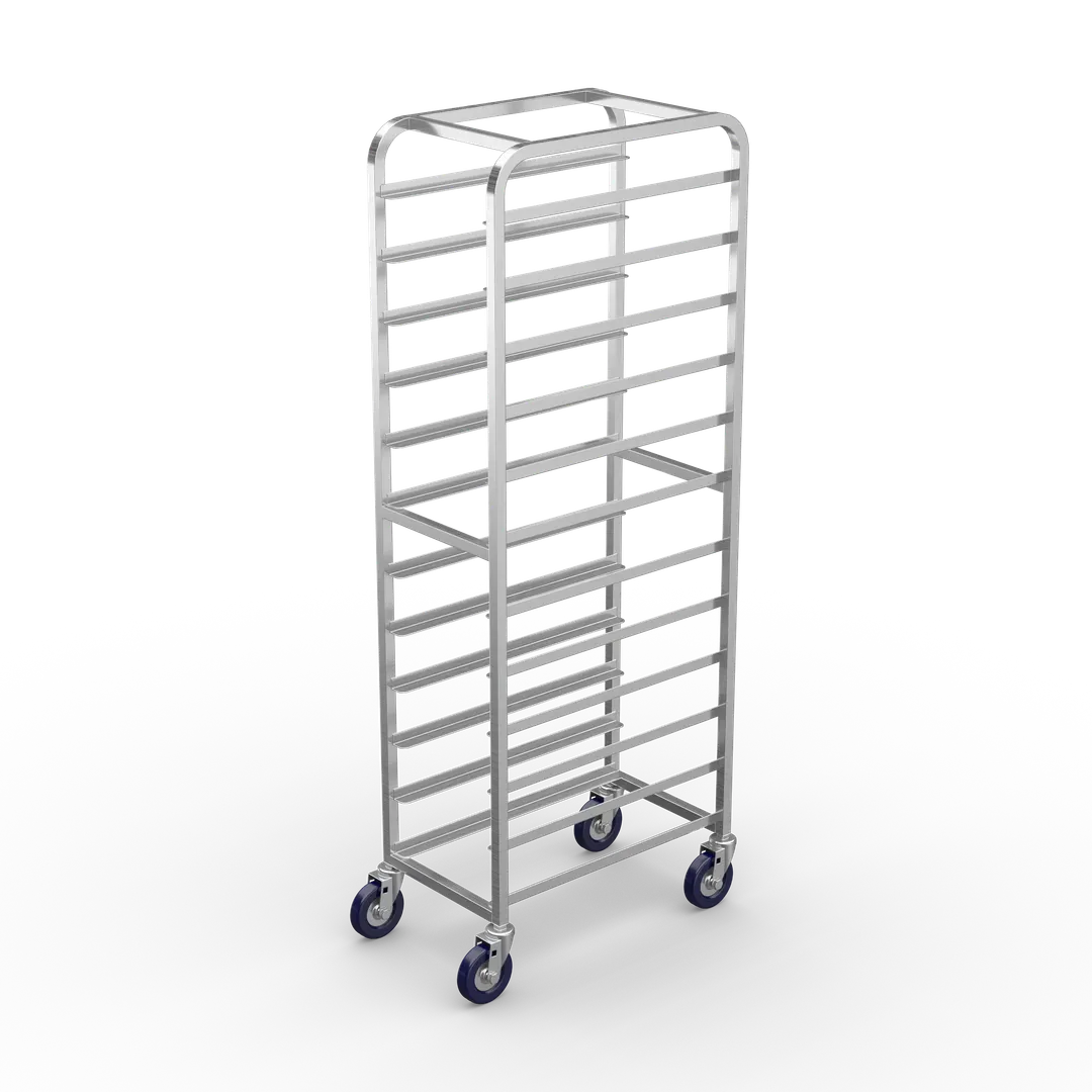 Winholt SS-1212 End Load Stainless Steel Mobile Platter Rack - (12) 12" Platters 