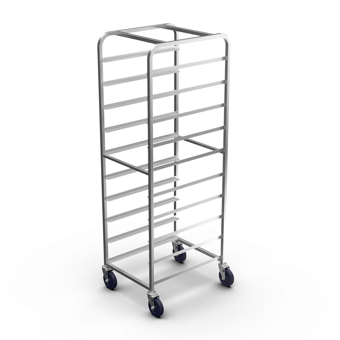 Winholt SS-1810B Stainless Steel Mobile Pan Rack w/ (10) 18" Platters