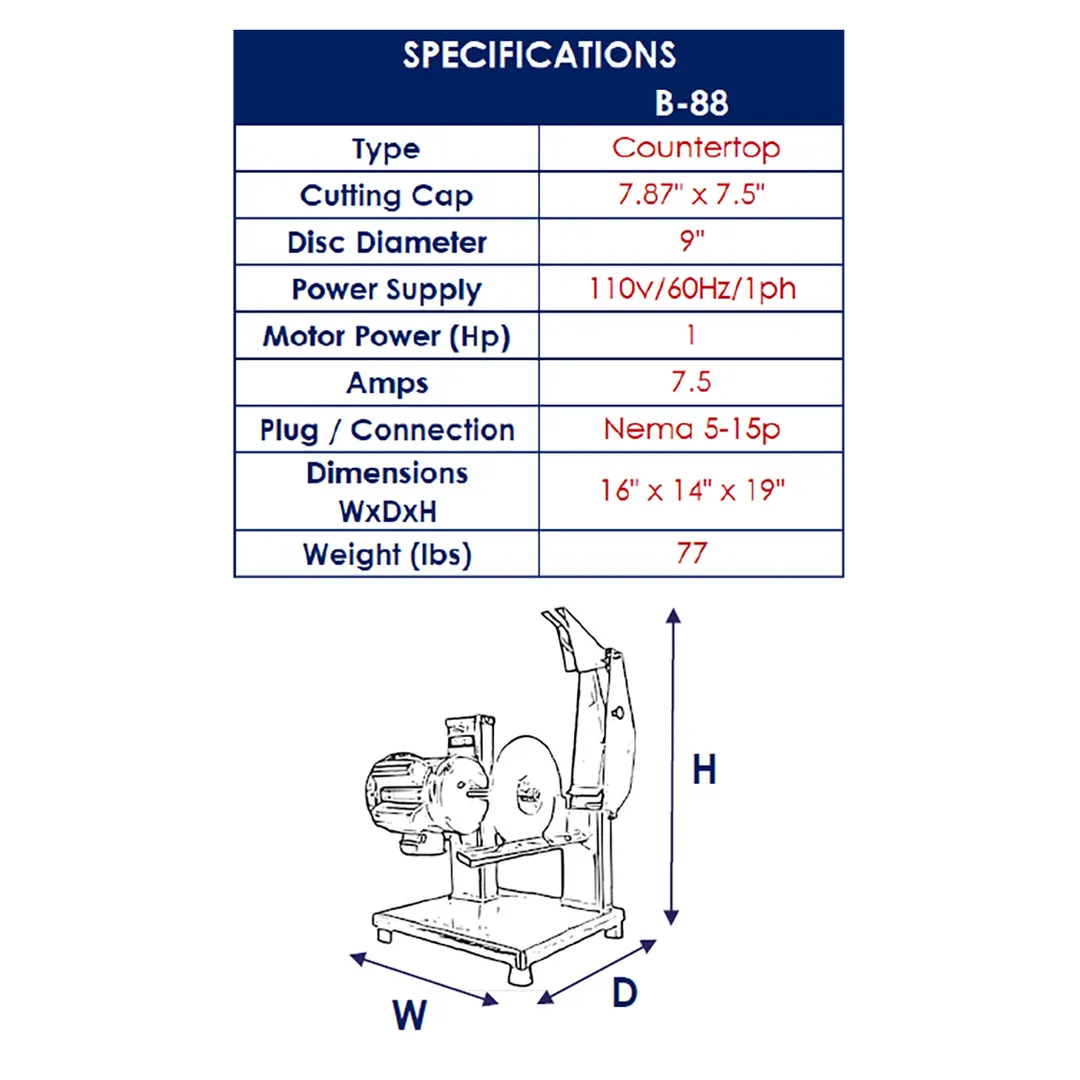 AMPTO B-88 Poultry Cutter, 1 Hp, Stainless Steel Construction