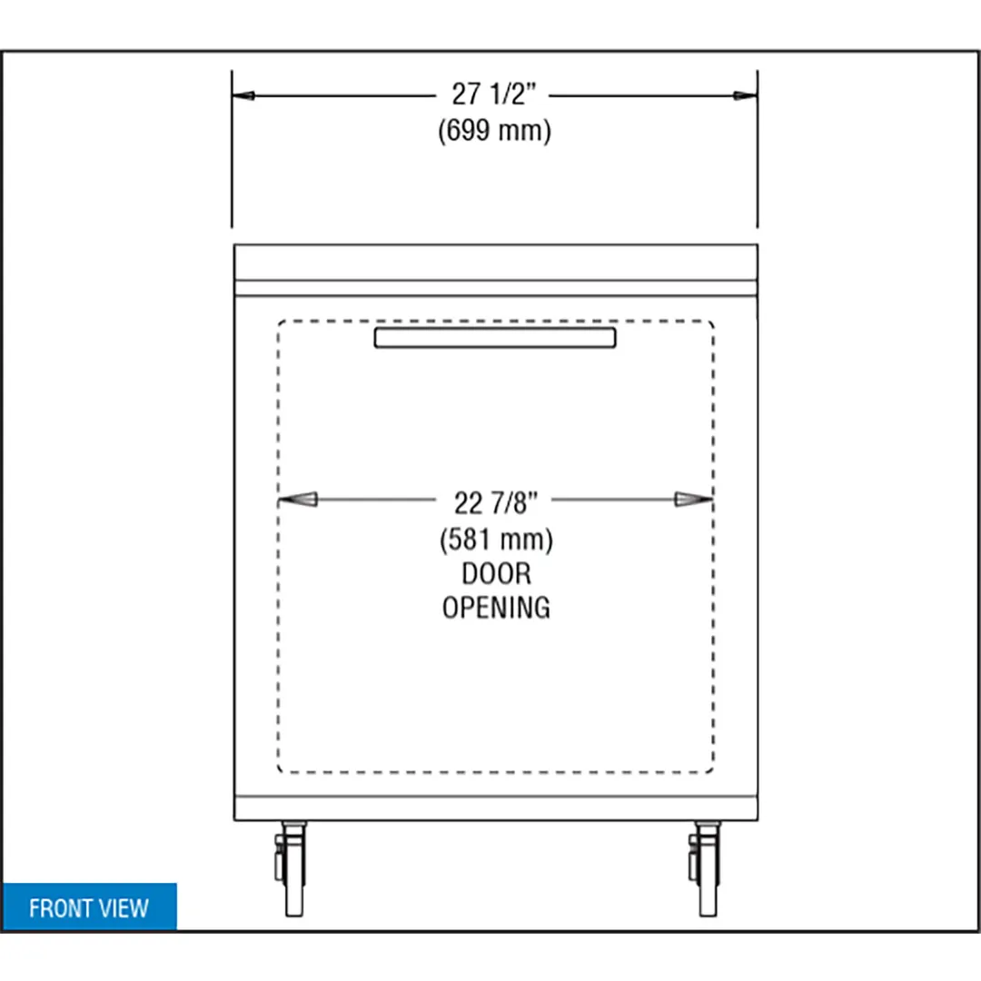 Continental Refrigerator SW27N 27" 1-Section WorkTop Refrigerator w/ 1 Door, 7.4 cu. ft.