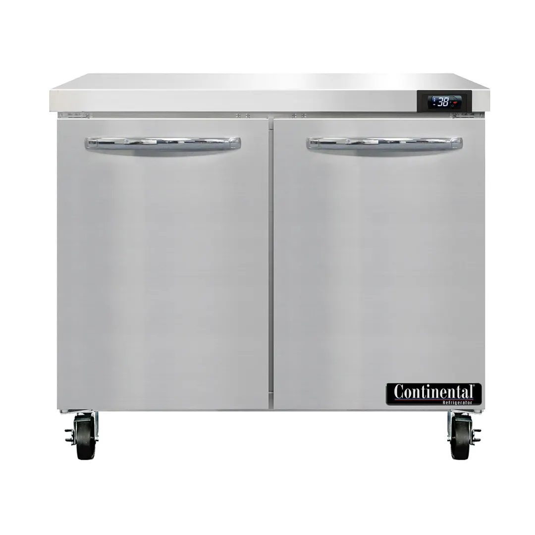 Continental Refrigerator SW36N 36" 2-Section WorkTop Refrigerator w/ 2 Doors, 10.3 cu. ft..