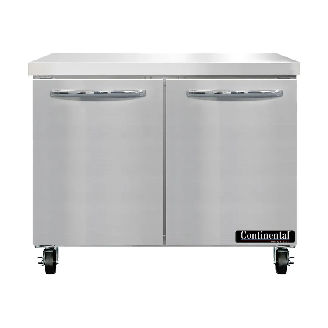 Continental Refrigerator SW36N 36" 2-Section WorkTop Refrigerator w/ 2 Doors, 10.3 cu. ft..