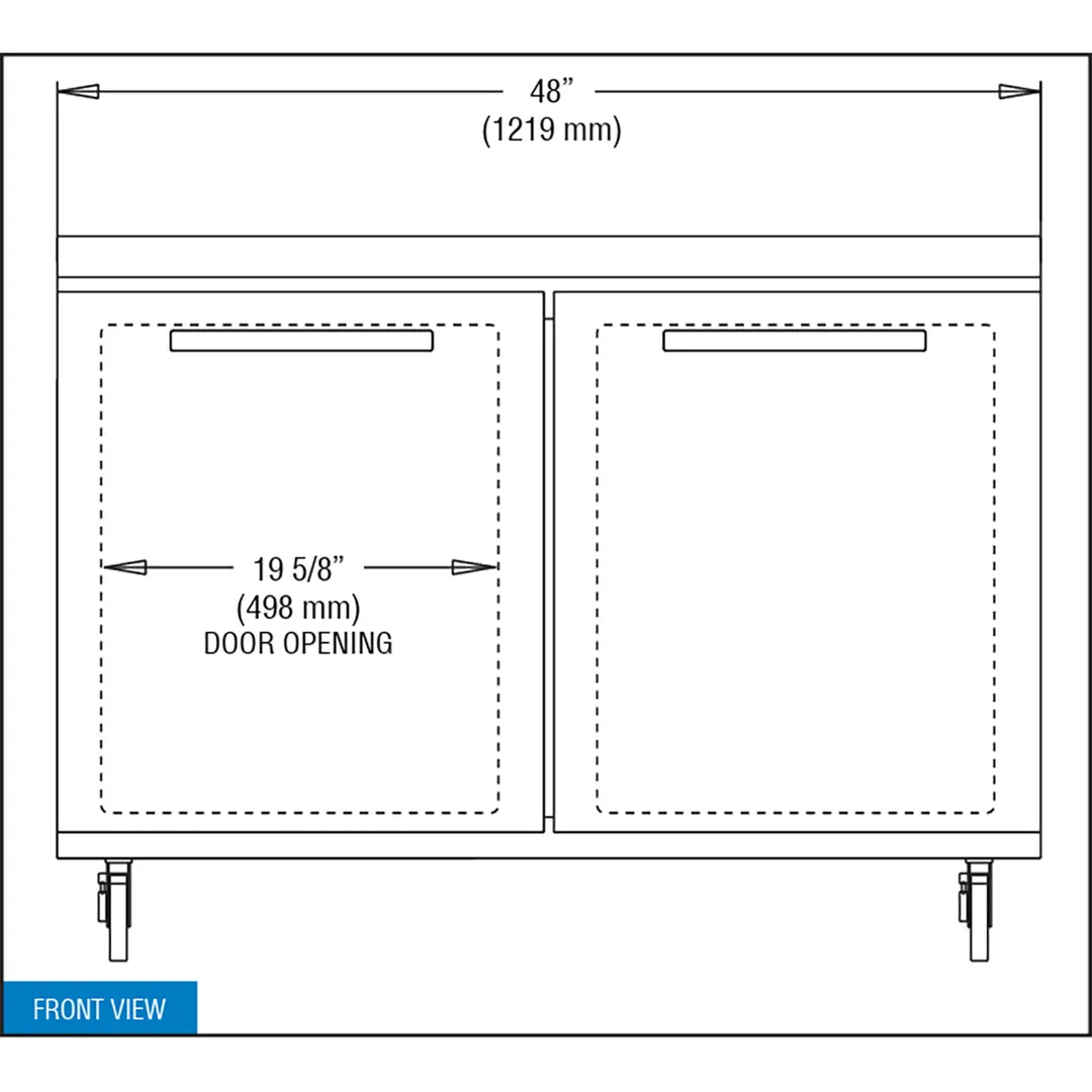 Continental Refrigerator SW48N 48" 2-Section WorkTop Refrigerator w/ 2 Doors, 13.4 cu. ft..