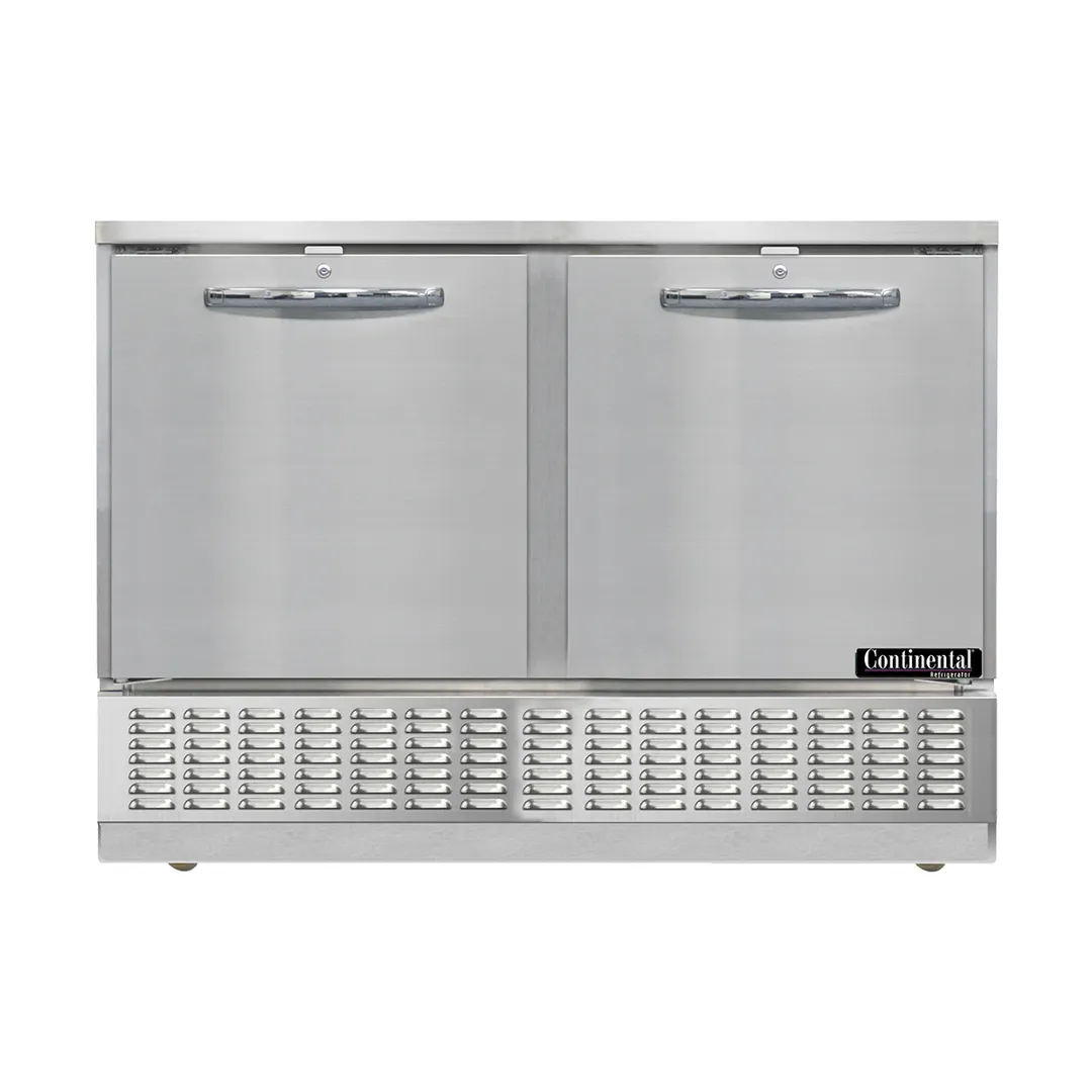 Continental Refrigerator UC48N 48" 2-Door Undercounter Refrigerator, Stainless Steel Ex, Front Breathing, 10.5 cu. ft.