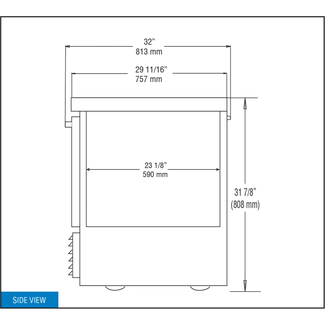 Continental Refrigerator UC48N 48" 2-Door Undercounter Refrigerator, Stainless Steel Ex, Front Breathing, 10.5 cu. ft.