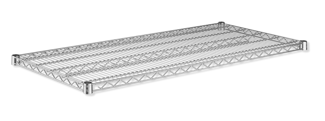 Steel Works SW2460C - Chrome Wire Shelf, 60" W x 24" D, 600 lbs, NSF Certified, Clips Included, 2 per Box