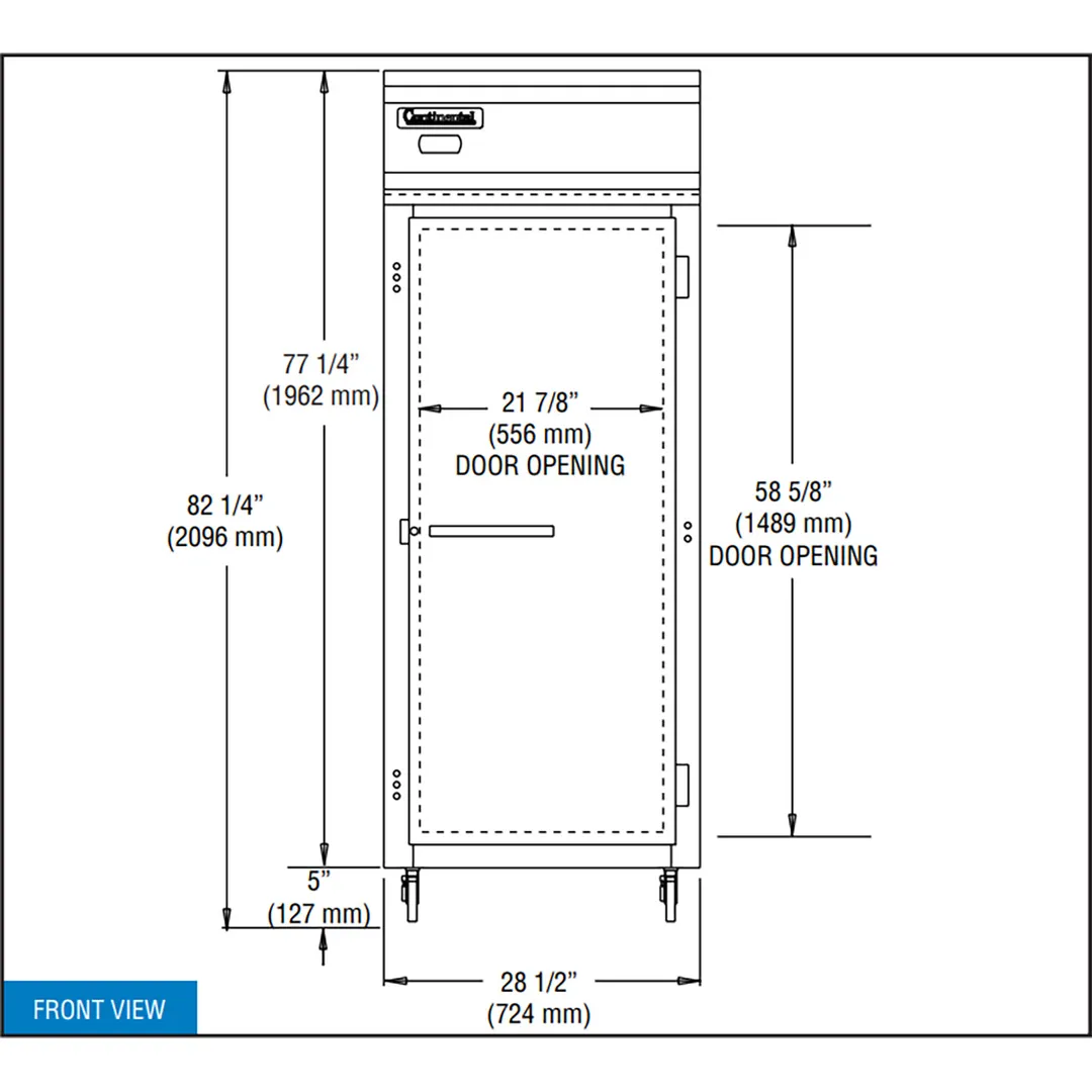 Continental Refrigerator 1REN 28.5" 1-Section Reach-In Refrigerator w/ Solid Door, Stainless Steel Front Aluminum Exterior, 21 cu. ft.