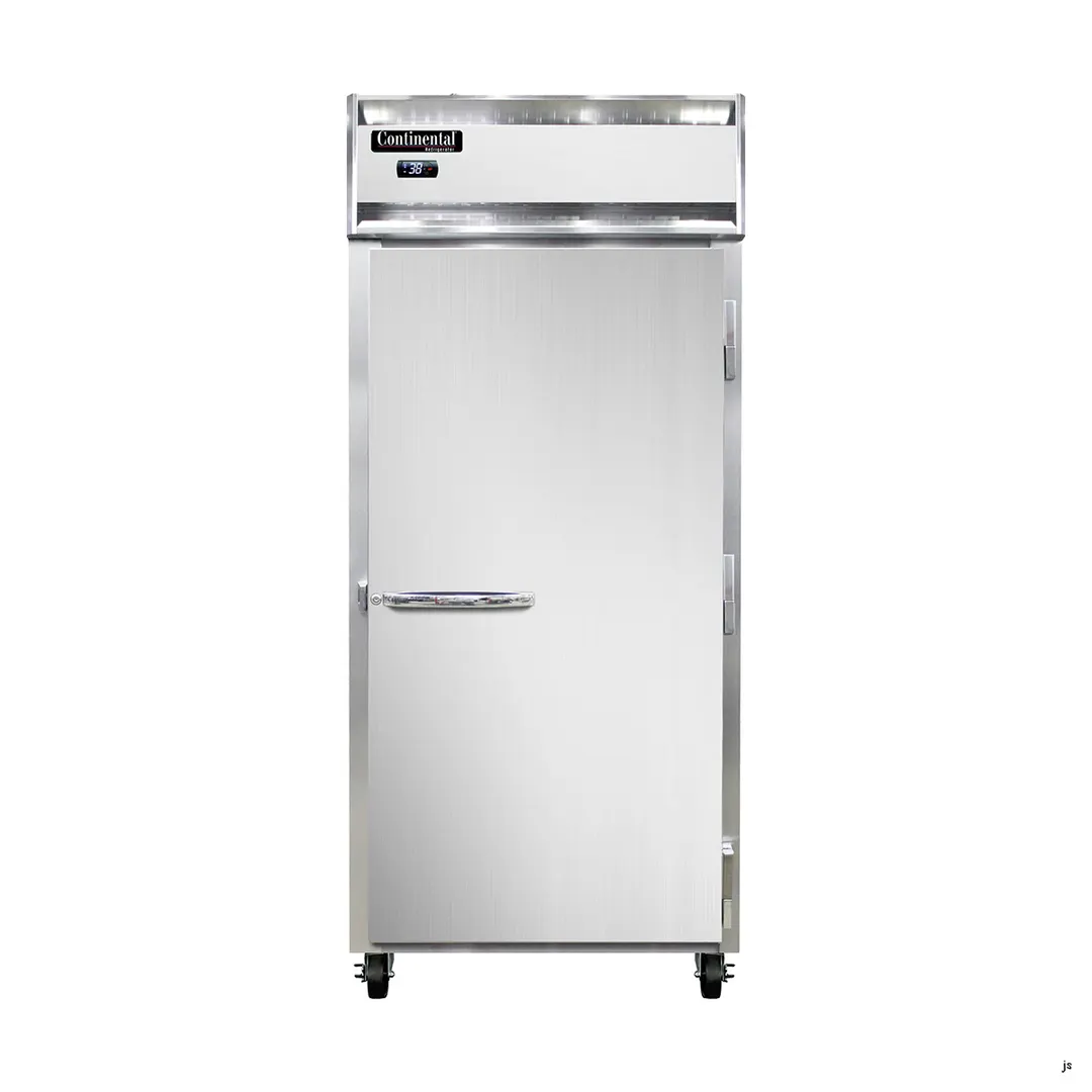 Continental Refrigerator 1RXN 36" 1-Section Reach-In Refrigerator w/ Solid Door, Stainless Steel Front Aluminum Exterior, 30 cu. ft.