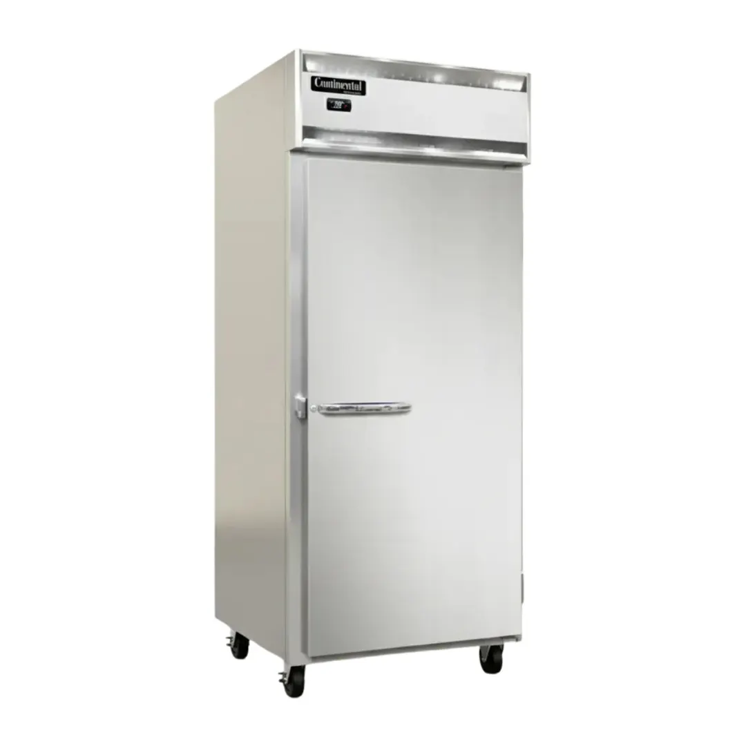 Continental Refrigerator 1RXN 36" 1-Section Reach-In Refrigerator w/ Solid Door, Stainless Steel Front Aluminum Exterior, 30 cu. ft.