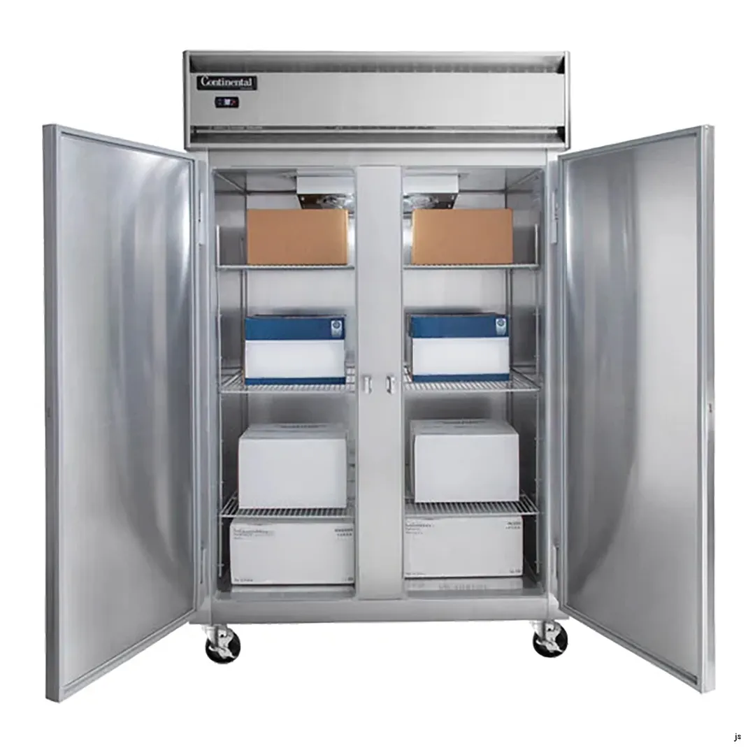 Continental Refrigerator 2FN 52" 2-Solid Door Reach-In Freezer, Top Mounted, 48 cu. ft., Stainless Steel Front
