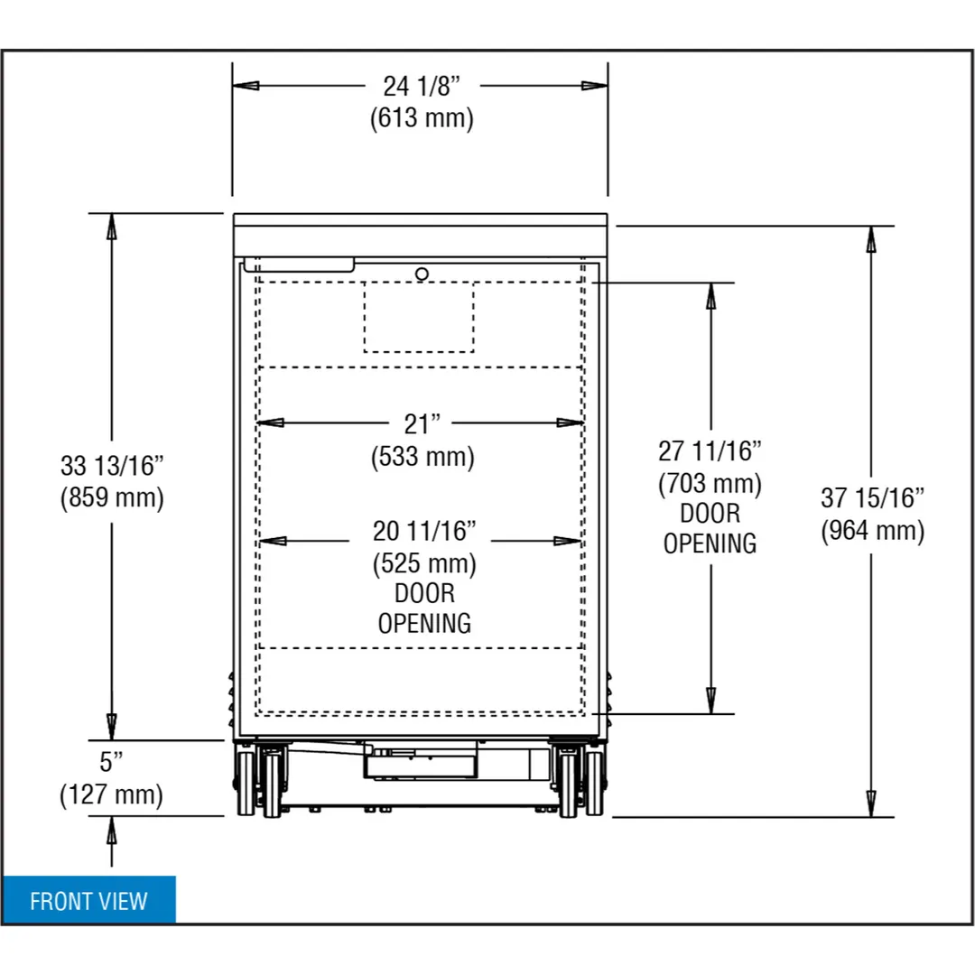 Continental Refrigerator BB24N 24" Refrigerated Back Bar Cooler w/ Solid Door, 8 Cu Ft, 24" W