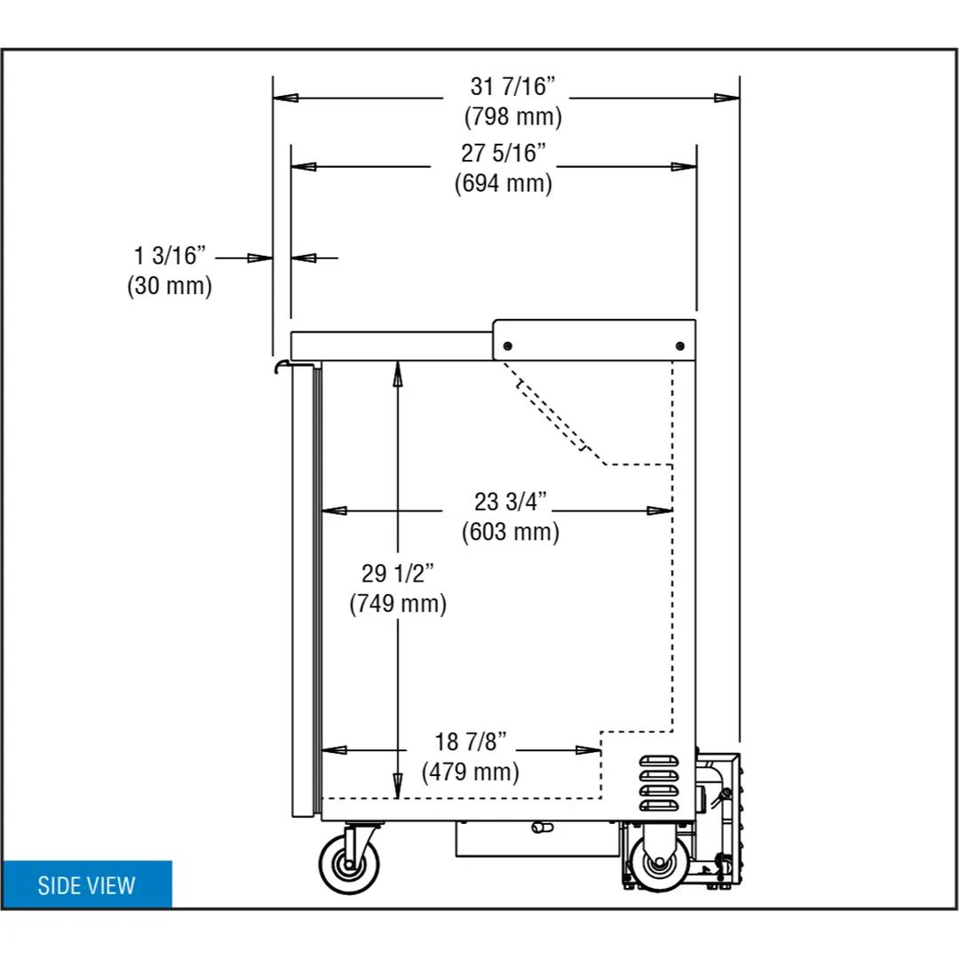 Continental Refrigerator BB24N 24" Refrigerated Back Bar Cooler w/ Solid Door, 8 Cu Ft, 24" W
