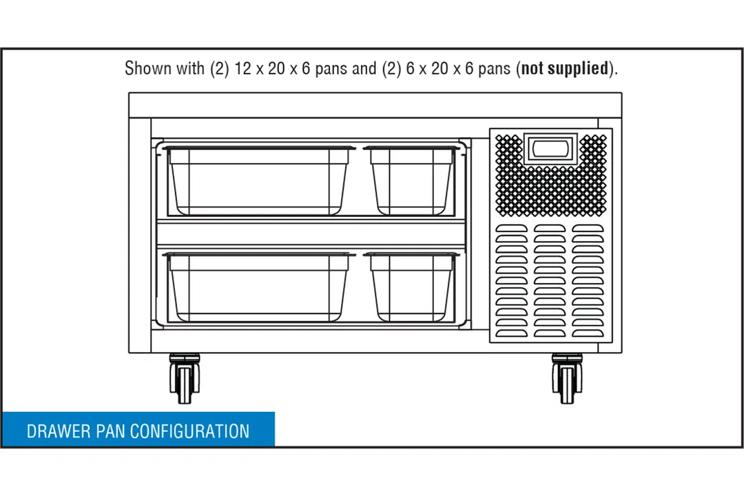 Continental Refrigerator D36GN 36" 2 Drawers Refrigerator Griddle Stand Chef Base w/ Marine Edge