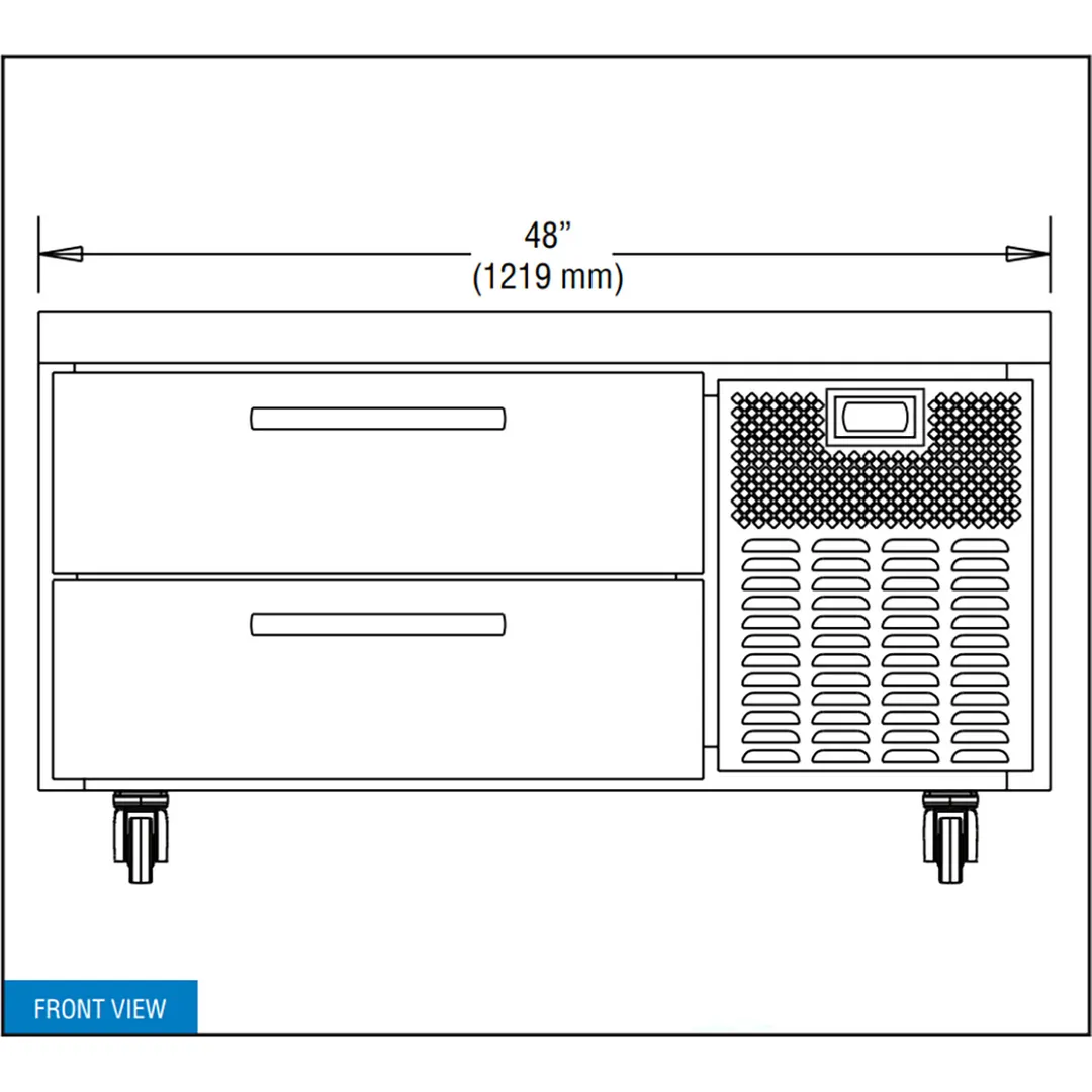 Continental Refrigerator D48GN 48" 2 Drawers Refrigerated Chef Base w/ Marine Edge