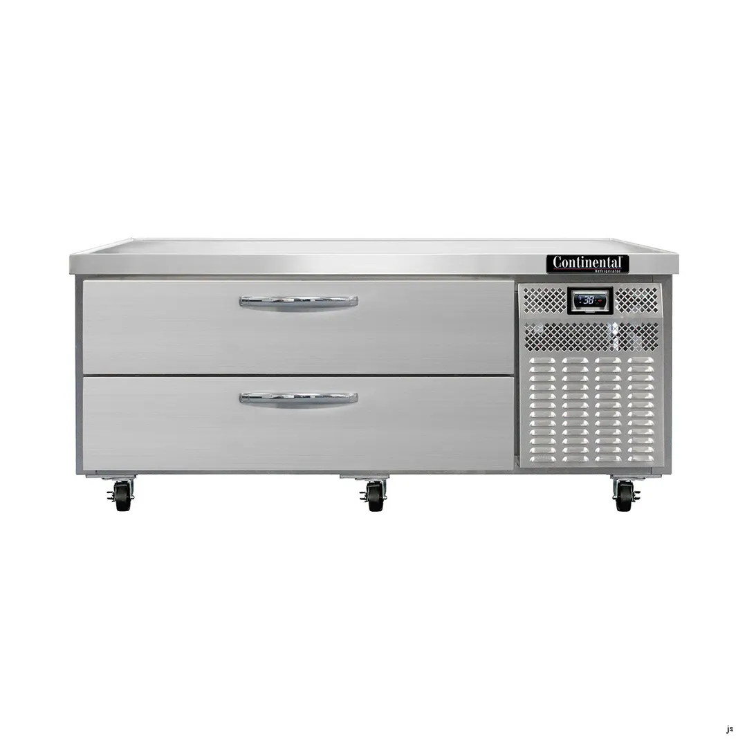 Continental Refrigerator D60GN 60" 2 Drawers Refrigerated Chef Base w/ Marine Edge