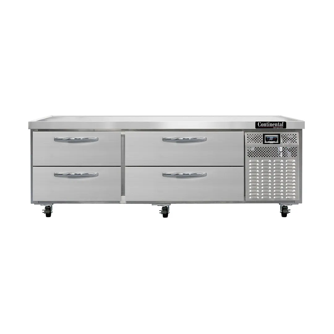 Continental Refrigerator D72GN 72" 4 Drawers Refrigerator Griddle Stand Chef Base w/ Marine Edge