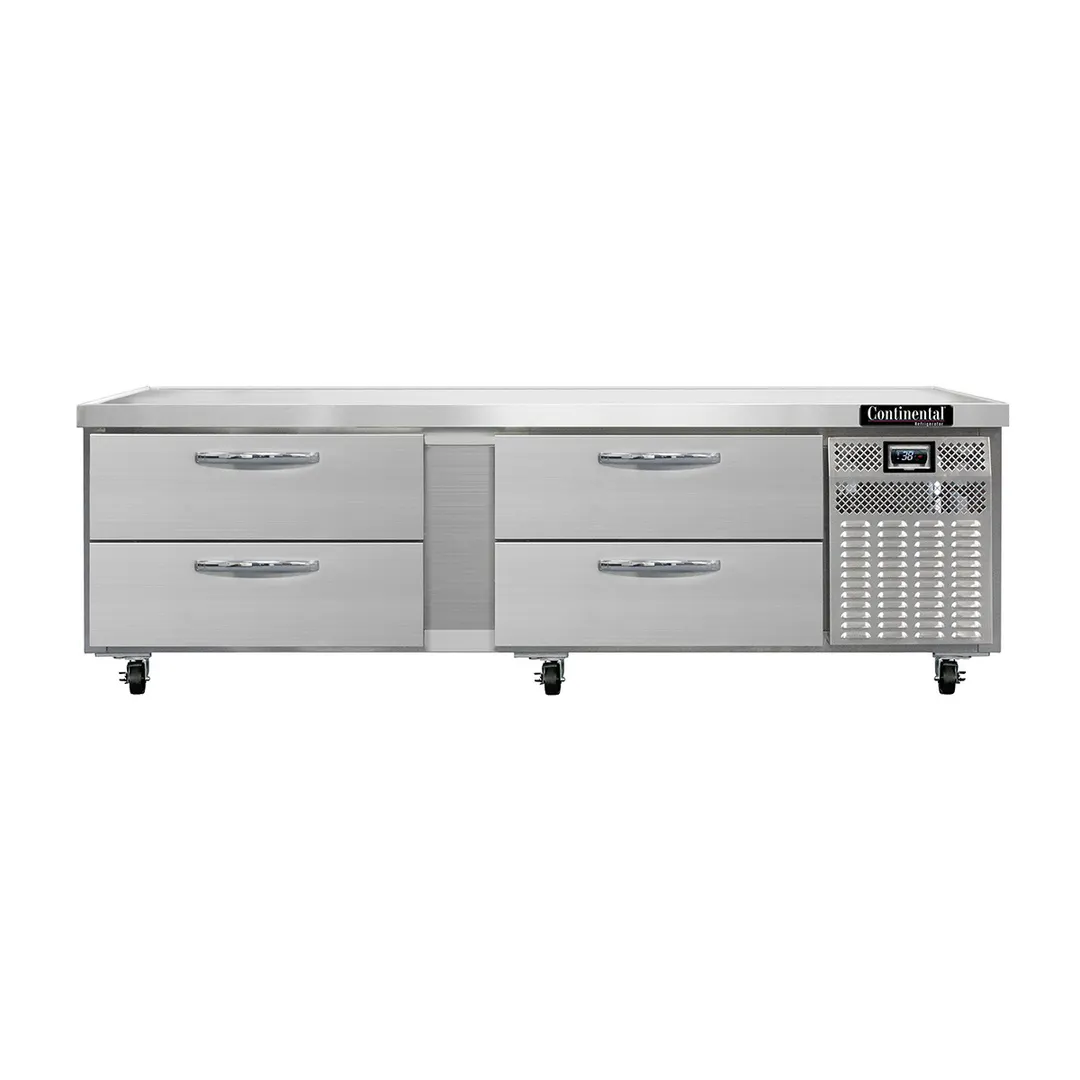 Continental Refrigerator D84GN 84" 4 Drawers Refrigerator Griddle Stand Chef Base w/ Marine Edge
