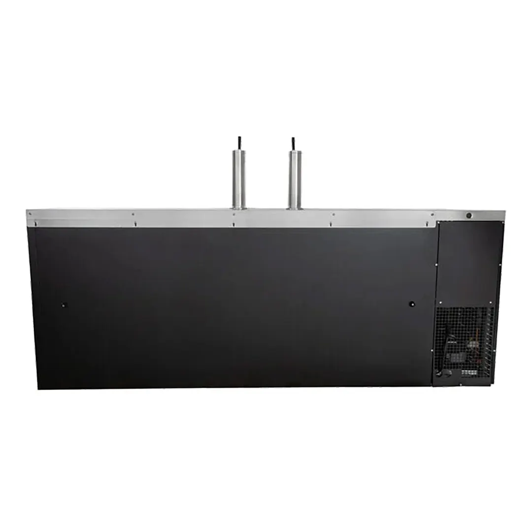 Continental Refrigerator KC90N – 90" 2‑Column Keg Cooler, 35 cu ft, Black, 4‑Barrel, R290, Stainless